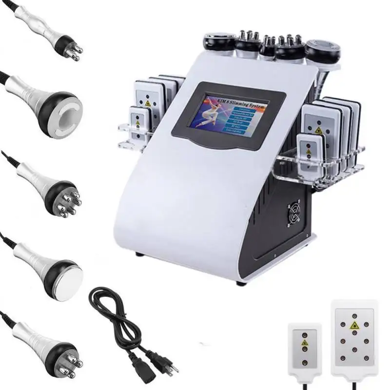 

2021 New Arrival 6 In 1 40K Ultrasonic Cavitation Vacuum Radio Frequency Laser 8 Pads Lipo Laser Slimming Machine for Home Use