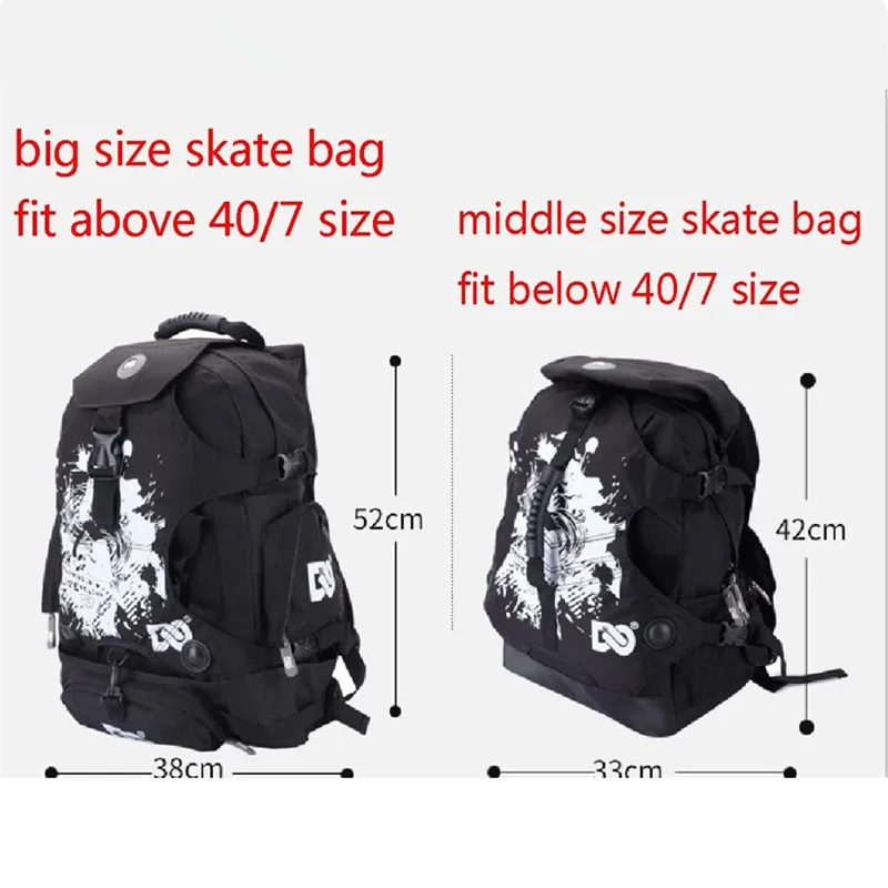 2 Size Roller Skates Backpack Men Inline Skates Skating Shoes Boots Carry Bag Kid Ice Skates Storage Knapsack Outdoor Sports Bag