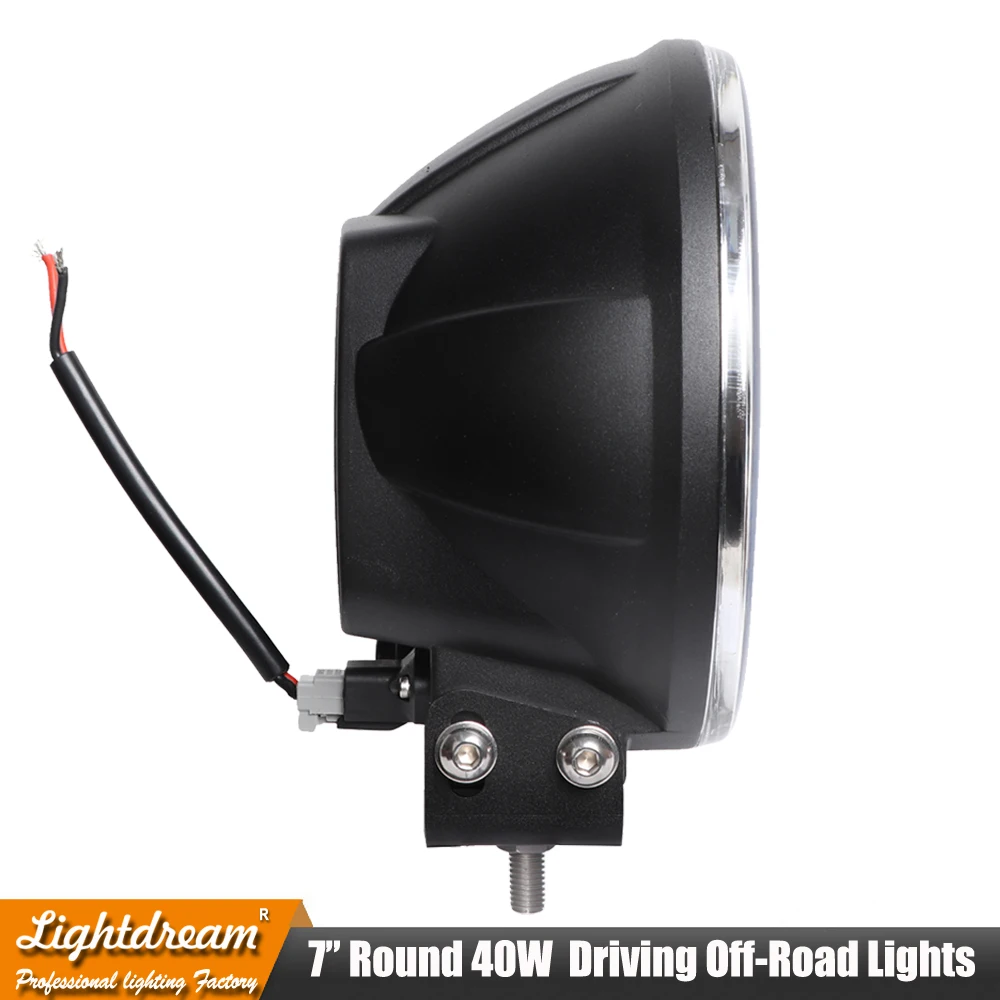 Koop 7 Inch Led Offroad Pod Lichten Bar 35W Met Montagebeugel, Zwarte Ronde Spot Bumper Rijden Lamp Koplamp Voor Offroad Auto X2pc