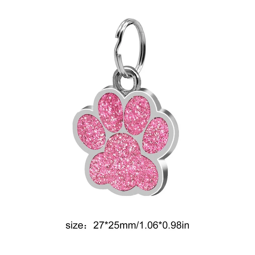 

Fashion Footprints Pet Pendant Decor Lovely Pet Jewelry Popular Glitter Footprint Identity Card Dog Tag Pet Accessories