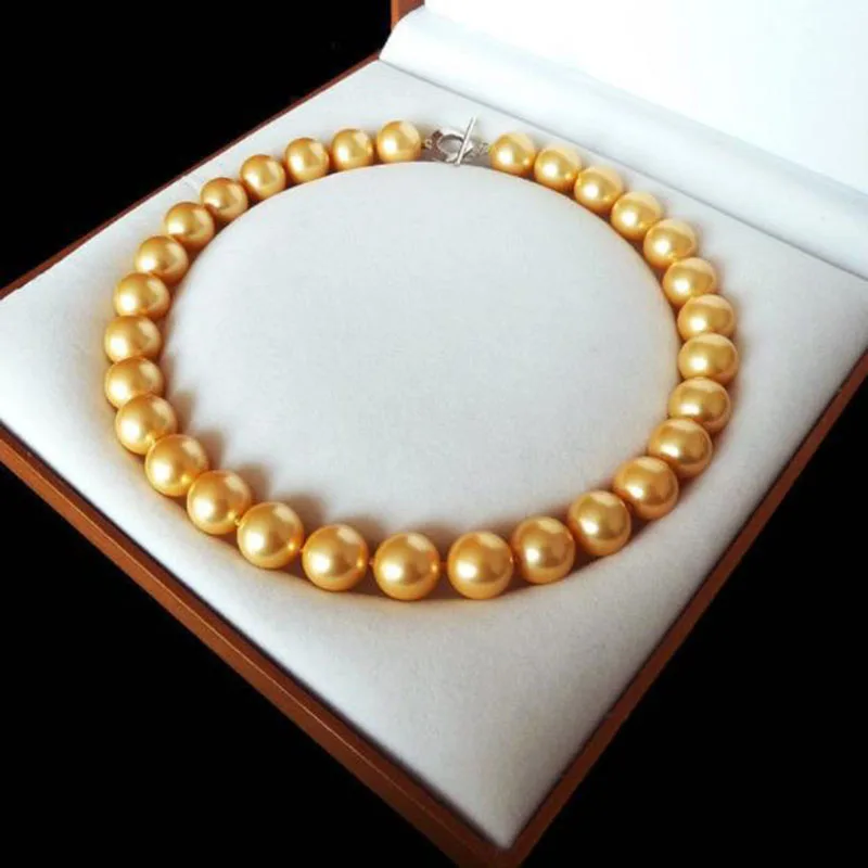 Ювелирные изделия редкий огромный 12 мм Подлинная Южная Морская Золотая раковина