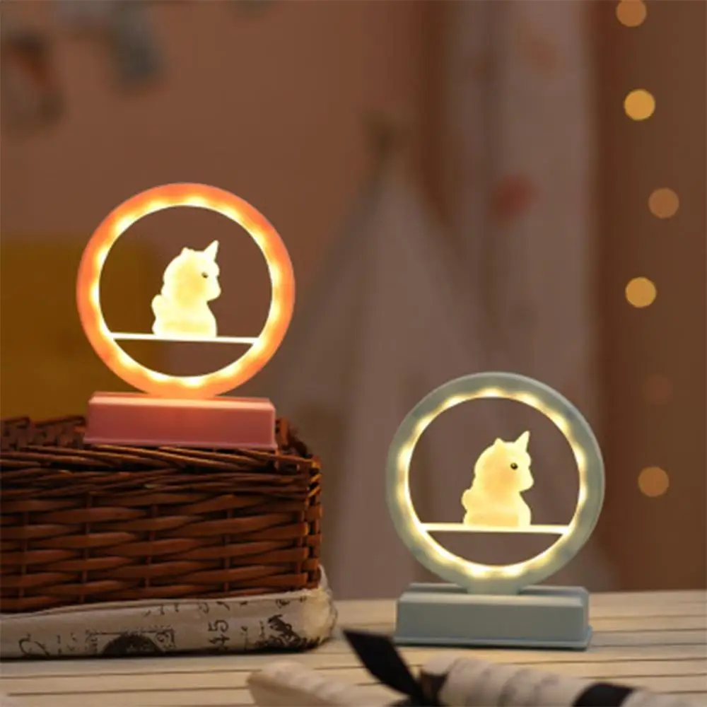 

Music Night Light Bedroom Decoration Personality Birthday Gift Dreamy Moon Unicorn Desk Night Lamp Pink/Blue for Christmas Decor
