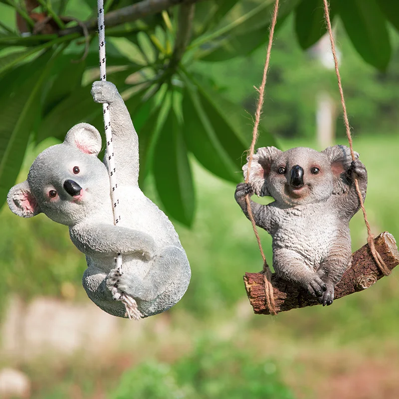 

GARDEN RESIN KOALA SCULPTURE DECORATION ARTIFICIAL ANIMAL CRAFTS GARDEN TREE HANGING PANDA FIGURINES