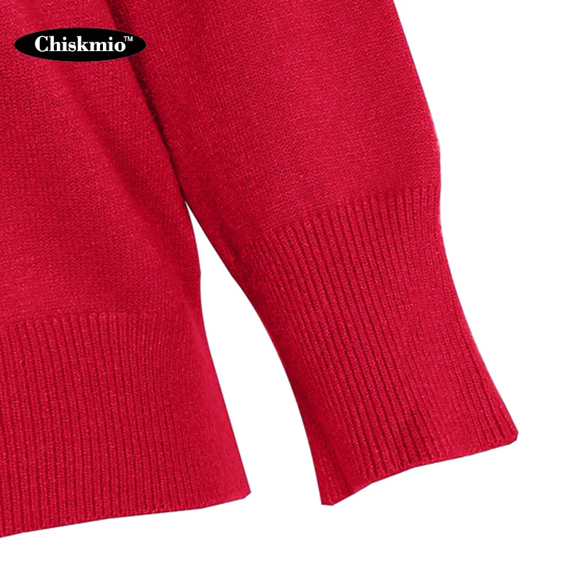 

Chiskmio Turtleneck Knitwear Women's Love-Heart Pullover Minimalism Knitting Tops Women Slim Knitwear Streetwear Harajuku