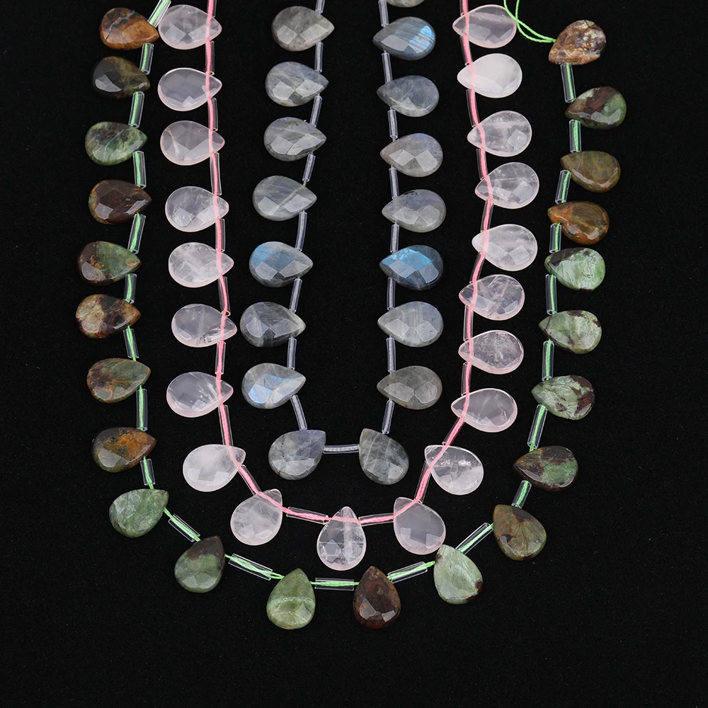 Бусины Из Натурального лабродорита в виде капли воды срез камня на выбор 6 камней