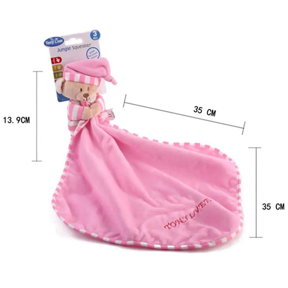 

LeadingStar Baby Comfort Towel Sleeping Companion Lovely Bear Infant Bibs Nursery Burp Cloth Toddler Toy Soft Baby Blankie