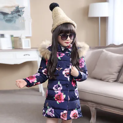 Детские зимние хлопковые куртки с меховым воротником теплая куртка капюшоном