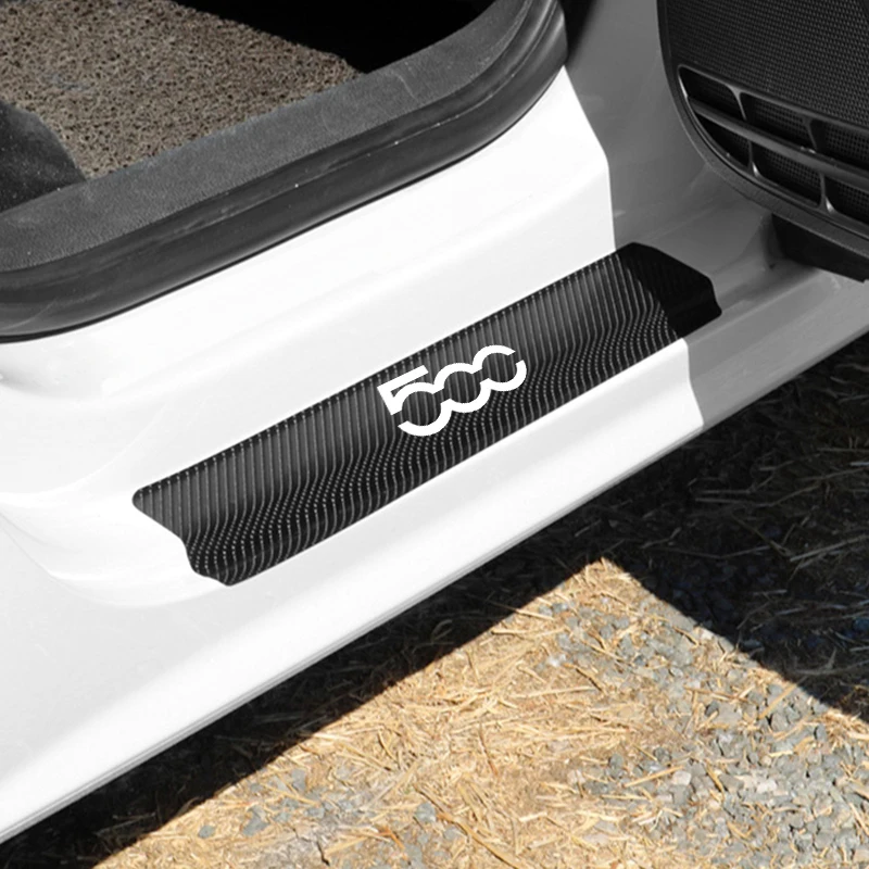 4 шт./компл. наклейка на порог из углеродного волокна против царапин для Fiat 500 500s 500l