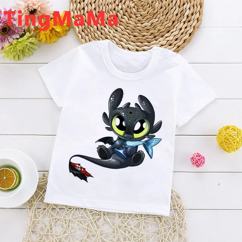 Kawaii/футболка Как приручить дракона Детская забавная футболка с рисунком 2020