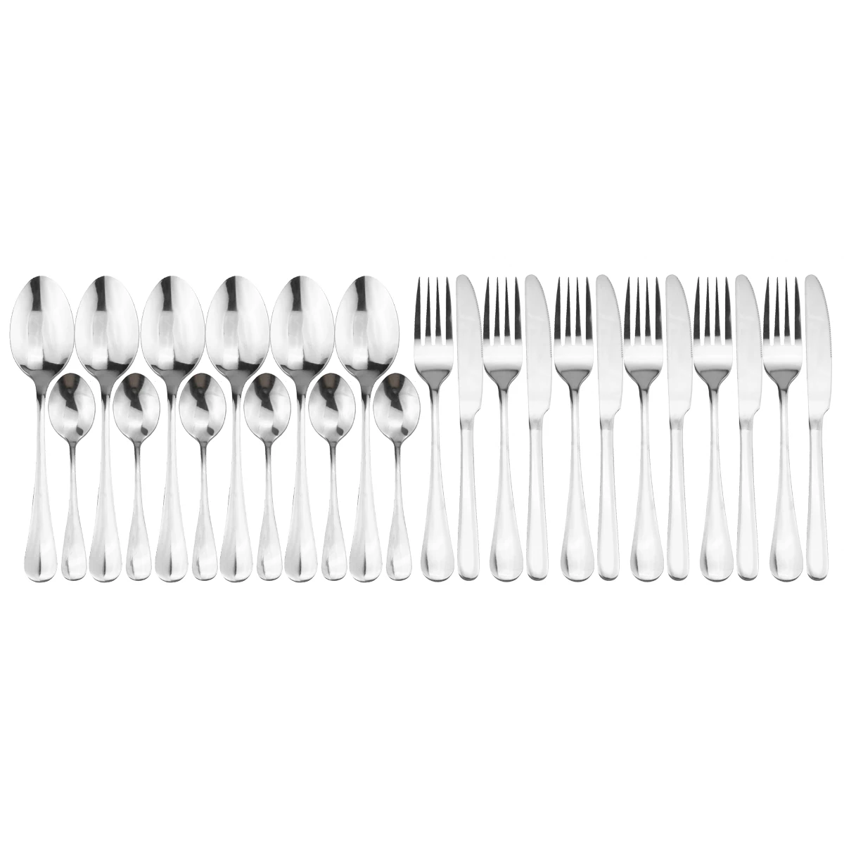Классический серебристый цвет 24 шт. набор столовых приборов 304 столовые приборы