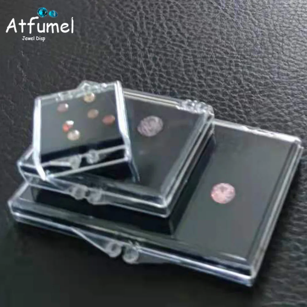 Classic Clear Gem Jewelry Display Storage Box Diamond Organizer Gemstone Teaching Specimen Packaging | Украшения и аксессуары
