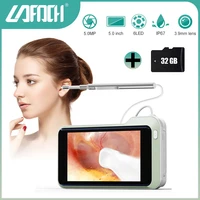 3 9mm hp 5 inch screen digital otoscope handheld visual ear cleaning scope endoscope earpick camera otoscope with 32gb tf card