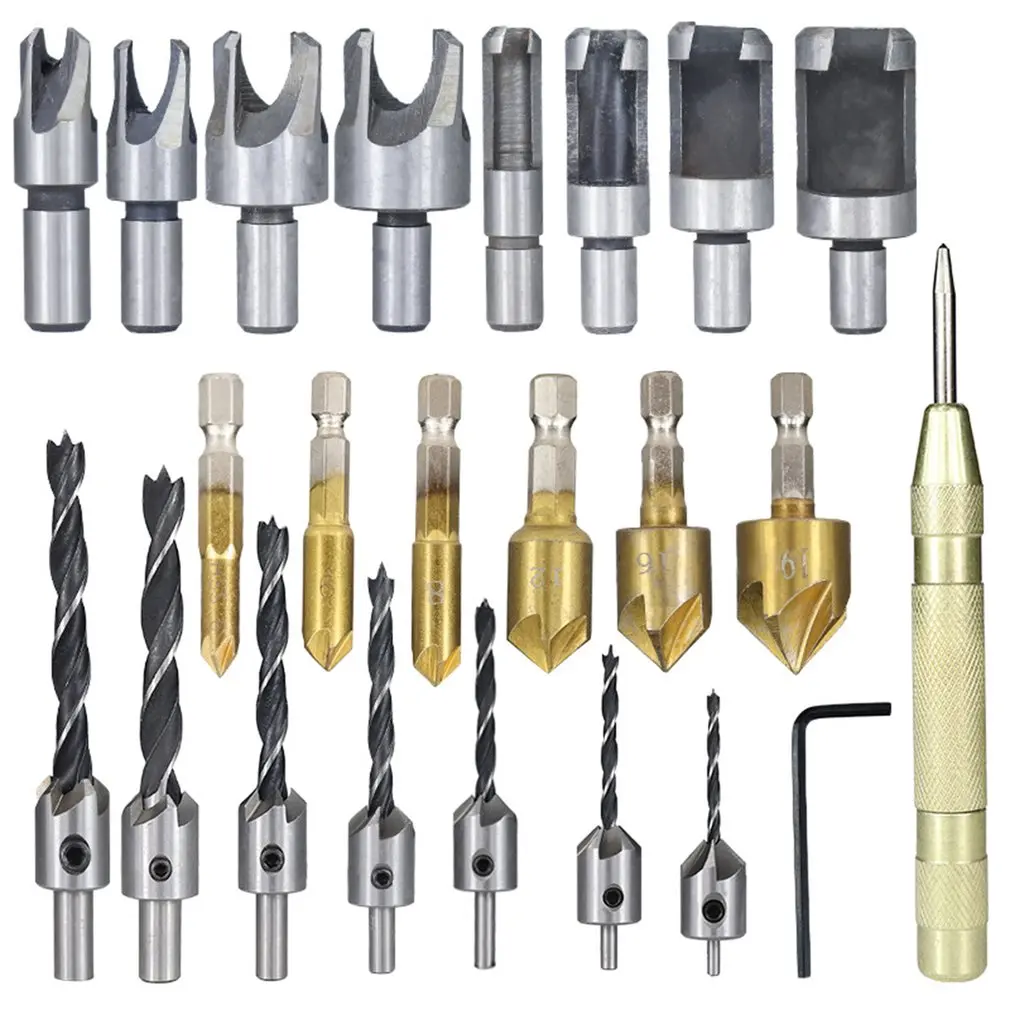 

23pcs High Precise Carve Wood Cutter Drilling Hole Saw Tool Professional Woodworking Hand Tools Drill Hole Saw