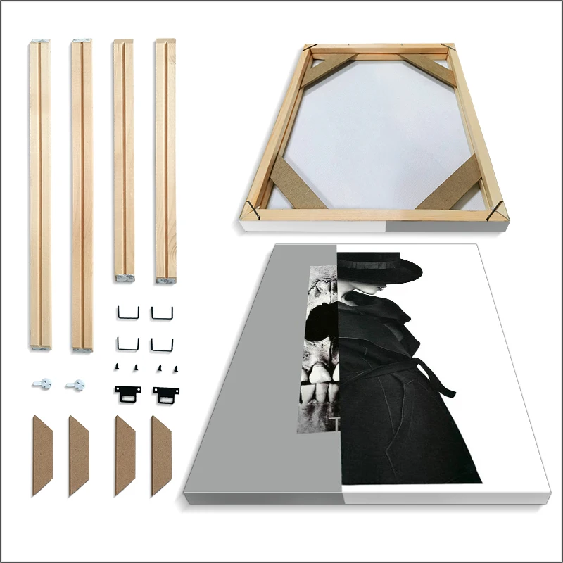 

Solid Wood Photo Frame DIY Camphor Wood Picture Frame Wall Frame Pine, Suitable for Canvas Painting, Poster, Diamond Painting An