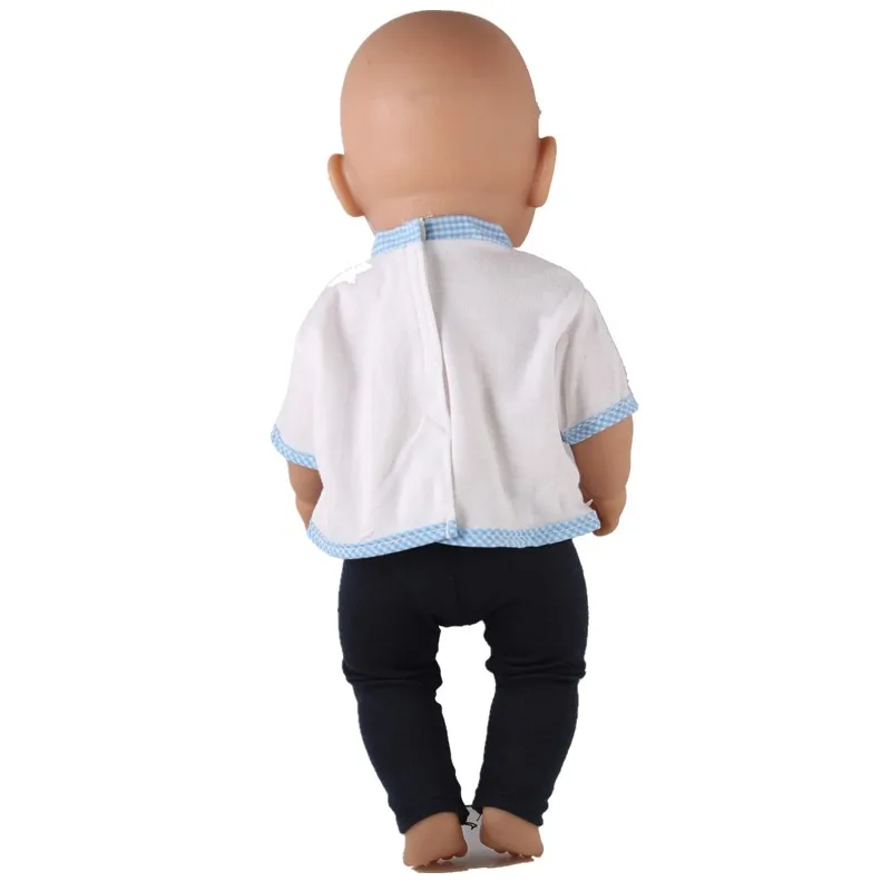 Одежда для кукол белая футболка с карманом и трусы наряды размер 43 см аксессуары