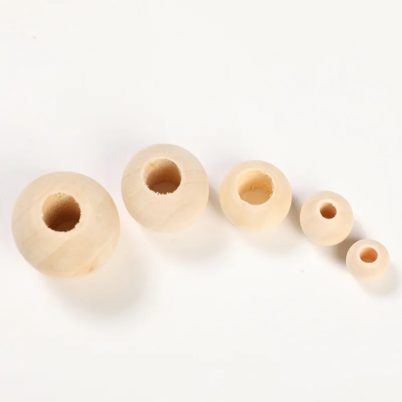 Бусины из натурального дерева с большим отверстием 8-50 мм