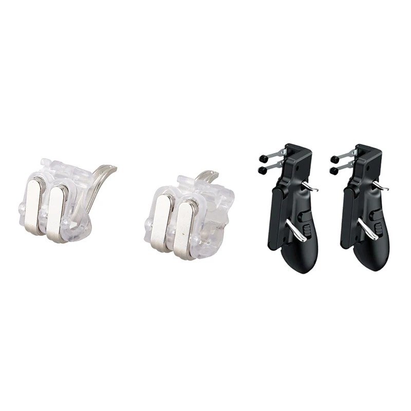 

1 Pair W6 Concept Six-Finger Linkage For Pubg Phone Gaming Trigger L1 R1 & 2X For PUBG Controller Trigger Gamepad Grip