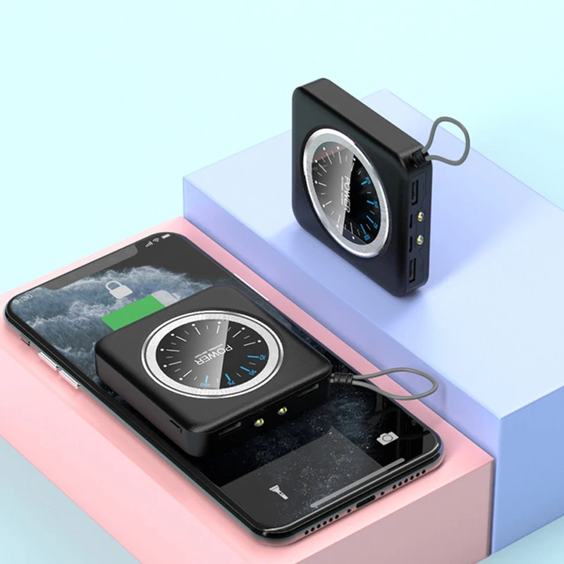 Мини Внешний аккумулятор 30000 мАч для IPhone Xiaomi портативный цифровой дисплей