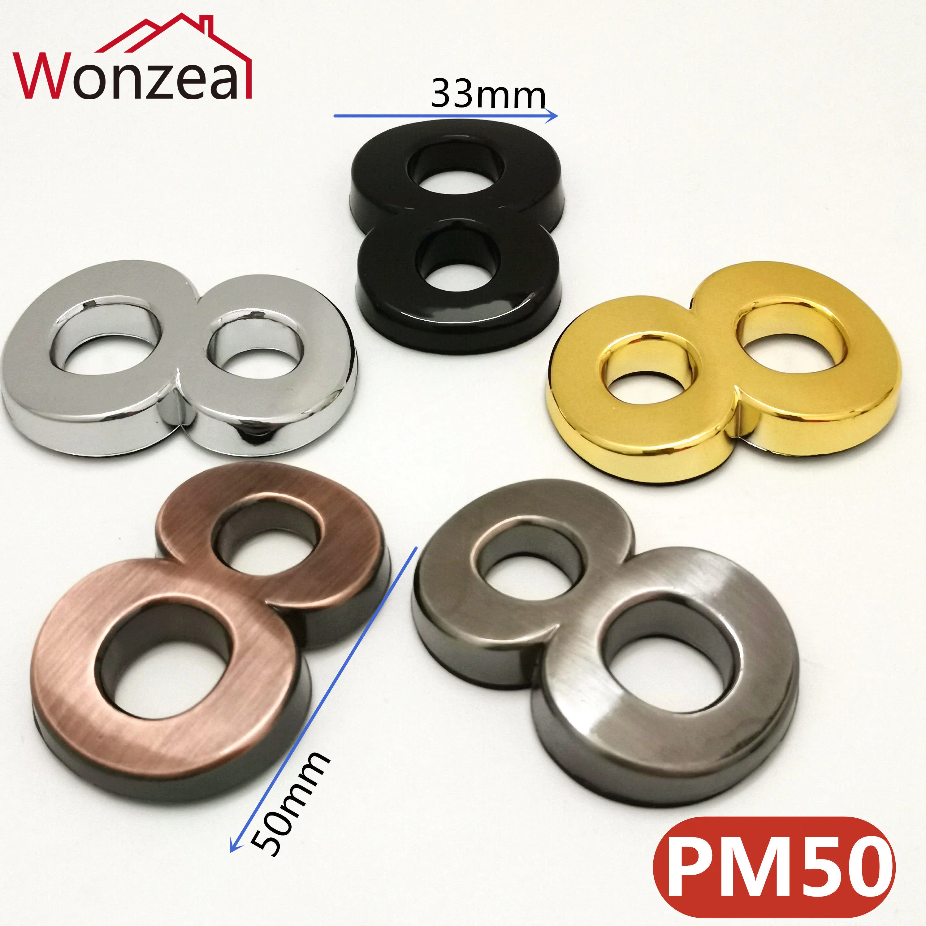 

50mm 0123456789 Door Number Modern Plaque House Number Hotel Door Address Digits Sticker Plate Sign ABS plastic Silver Color