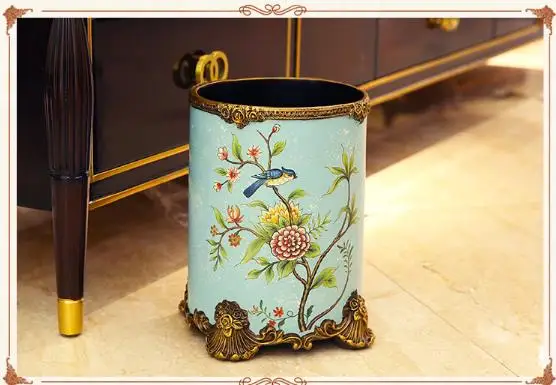 Европейский Винтажный мусорный бак из смолы американская сельская украшение