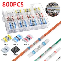 800 pcs thermal shrinkage electrical car wires connector heat shrink butt terminals solder seal sleeve wire connectors