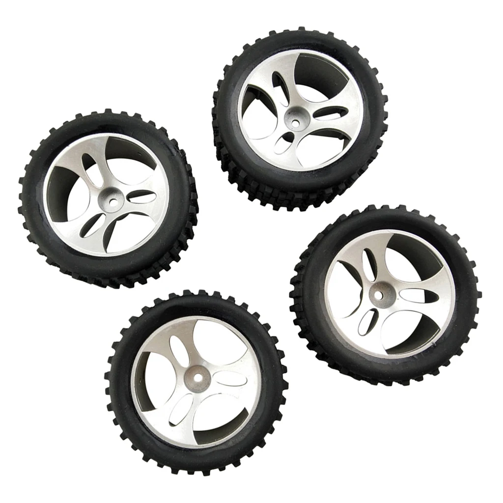 

4x 1:18 4WD RC Truck Plastic Wheel Rim Hub Tire Tyres for Wltoys A959 Bodies
