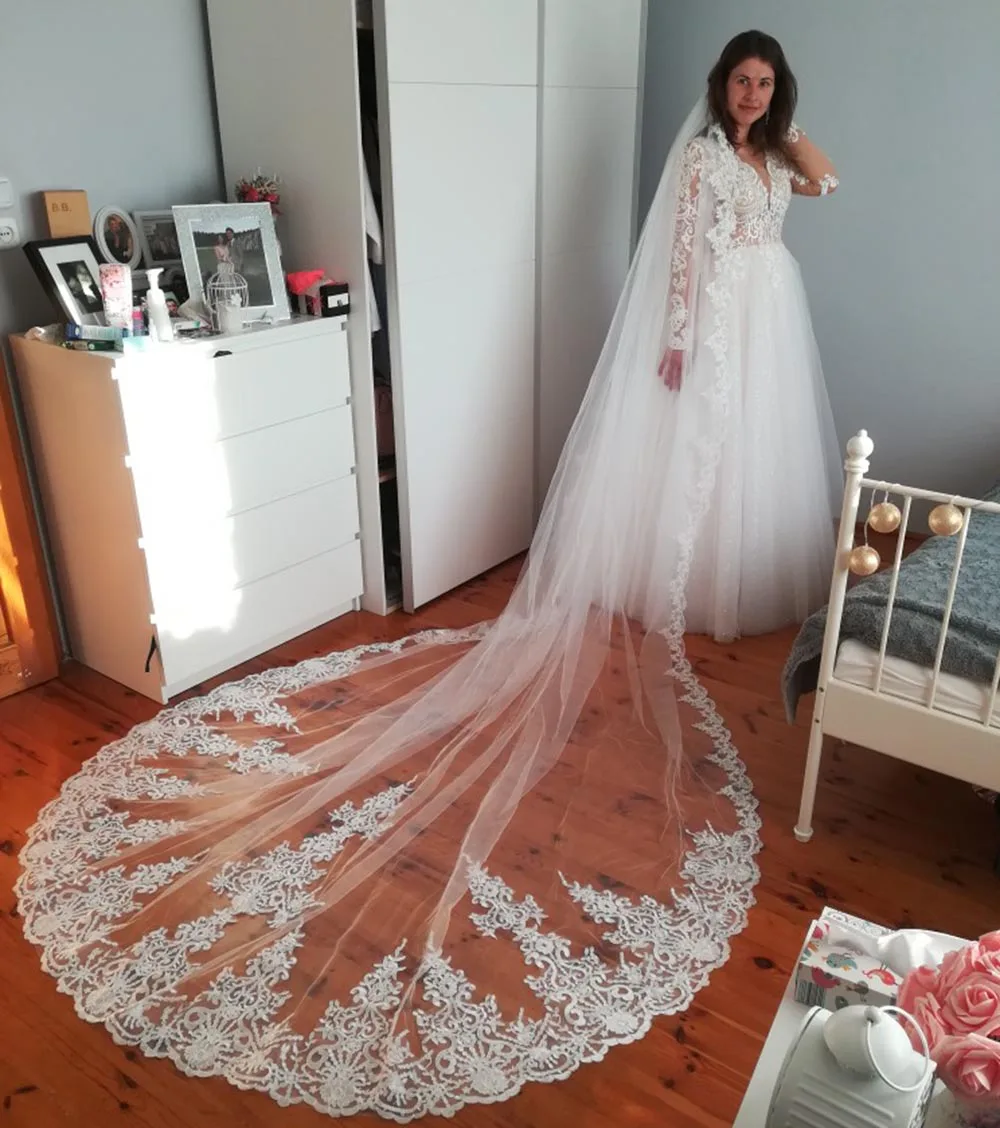 Фата свадебная длинная 4 метра с гребнем | Свадьбы и торжества