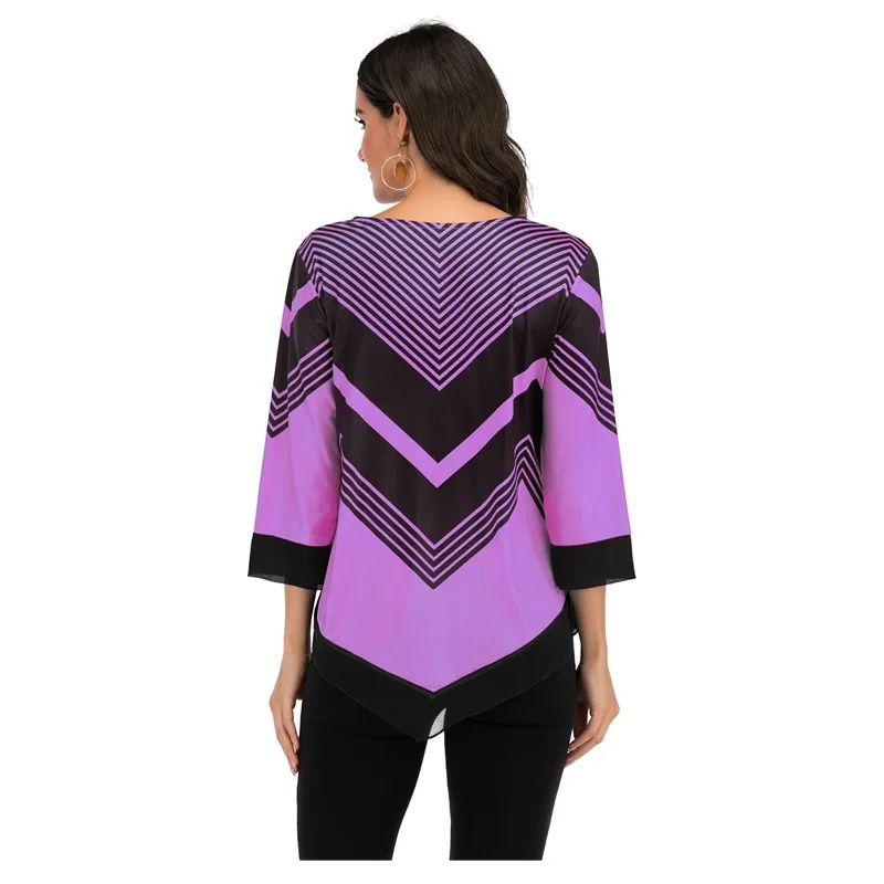 

New Women Flower Print Shirt 2020 Spring Female O-neck Irregular Tunic Loose Casual Tops Fashion Ladies Plus Size Blouse 4xl 5xl