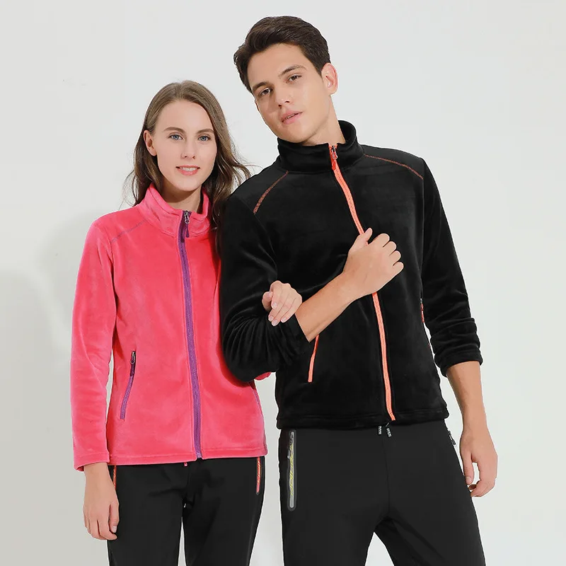 

Outdoor Thick Sports Cardigan Fleece Mens Plus-size Warm Silver Fox Velvet Jacket Women's