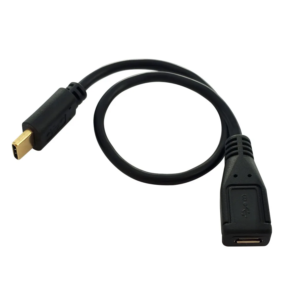 Кабель-адаптер для преобразования данных с позолоченным штекером Type-C на/micro 5P female