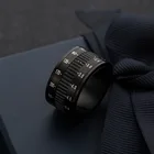 Полностью черное дизайнерское колесо Idler с номером печать передвижное кольцо весы машина шаблон ювелирные изделия для людей личный браслет на палец