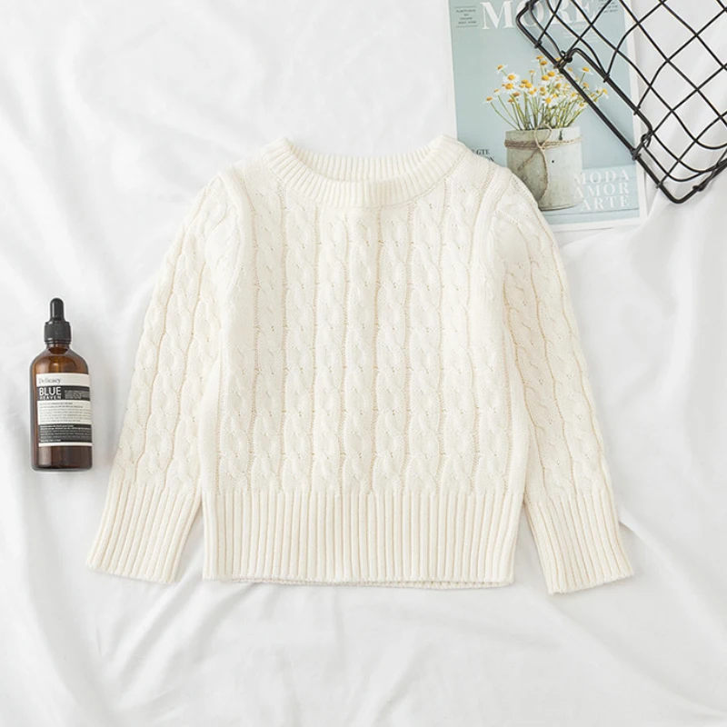 

Baby Sweater Knitted Kids Sweaters For Girls Pullover Cotton Warm Crochet Toddler Boy Clothes 2020 Spring Children Sweaters 1-7Y
