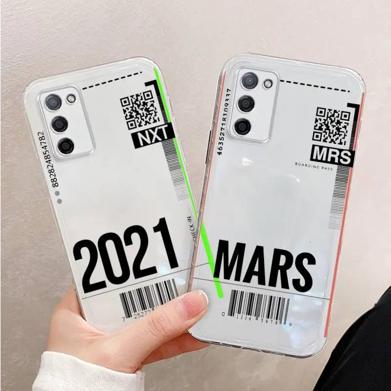 

AIR Tickets Travel Label Country Phone Case For Xiaomi Mi 11 Ultra Lite 10 Redmi Note 9 8 7 9a K30S K40 Pro Transparent Coque