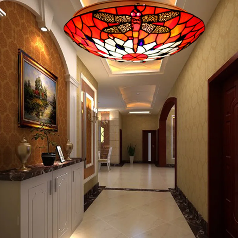 Европейский 16-дюймовый светодиодный потолочный светильник в форме бабочки E27