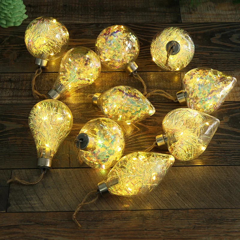 

Balls Bulb Home Decor Pendant Holiday Ornament Transparent Luminous Christmas Ball LED Ball Lights Christmas Tree