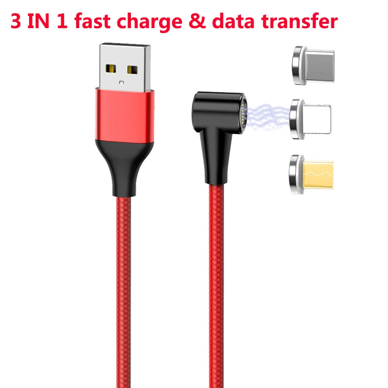 

3A LED Magnetic Micro USB Cable For iPhone 7 6 8 X XR XS Huawei Type C Data Cable Charging Charge Adapter For Samsung Xiaomi LG