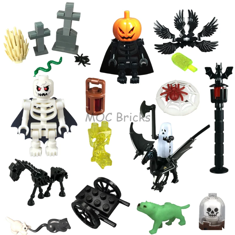 Кубики MOC Призрак Скелет крови грубые зомби модели строительные блоки игрушки