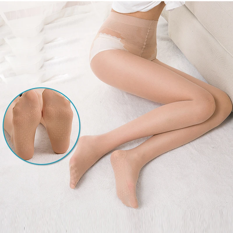 Женские базовые колготки однотонные весна лето натуральные телесные черные