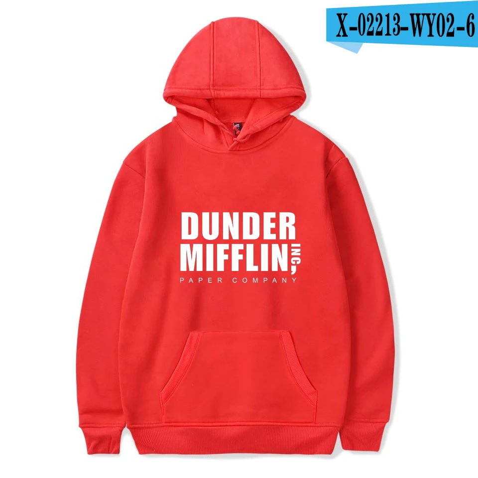 Мужские толстовки с капюшоном dulder Mifflin, толстовки для офиса, ТВ-шоу, хип-хоп худи, модные мужские толстовки, свитера, европейские размеры - Цвет: red