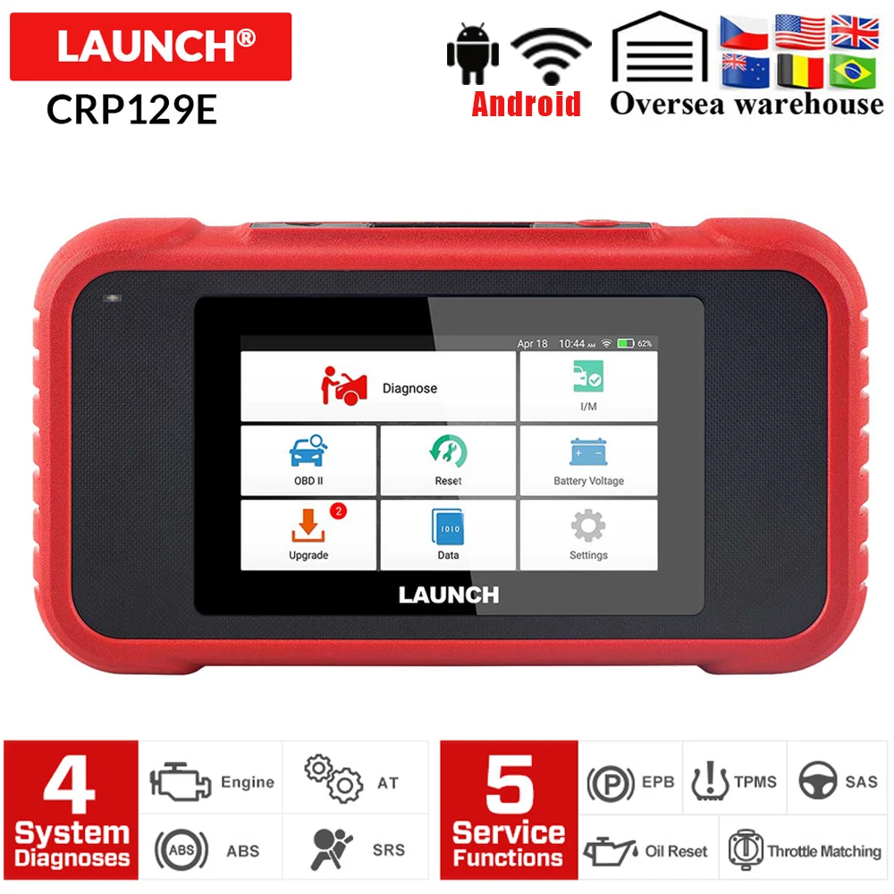 Launch X431 CRP123E OBD2 ENG ABS подушка безопасности SRS на авто диагностический инструмент OBDII считыватель кодов Сканер бесплатное обновление pk CRP123X CRP123