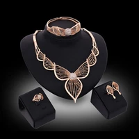 princess sweet jewelry set kc gold plated hollow necklace bangle ring earring