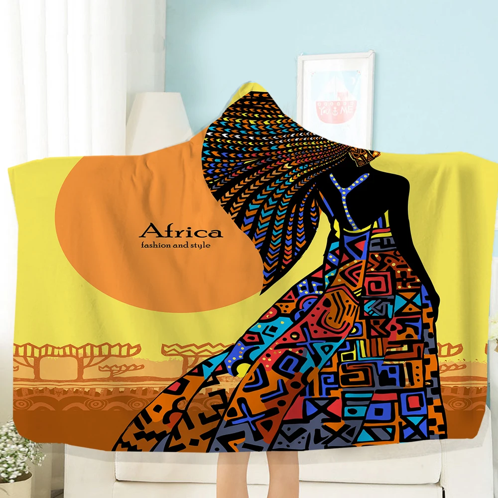 Африканское женское покрывало с капюшоном для взрослых детей шерпа флисовое