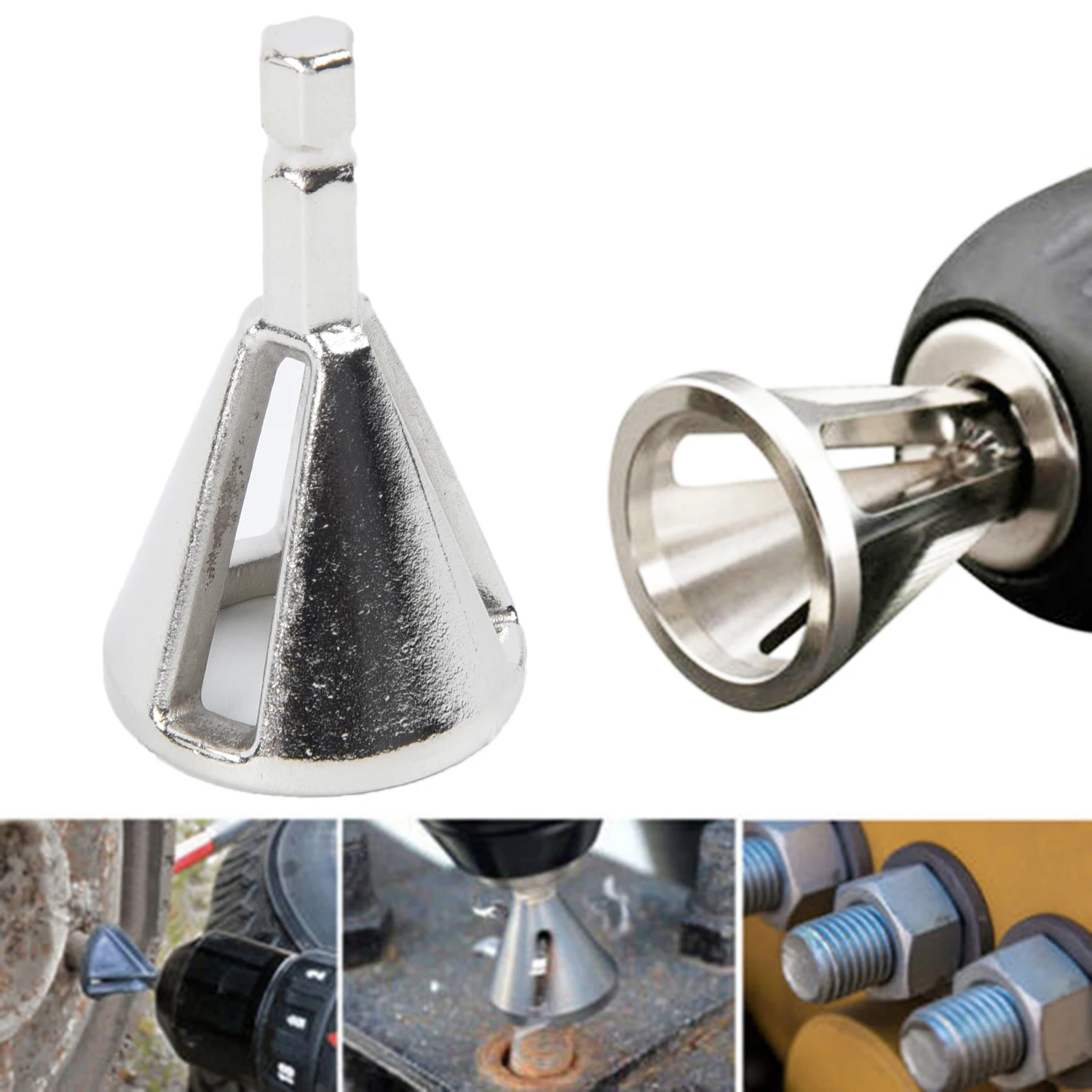 

Silver Hex Shank Deburring External Chamfer Steel Burr Remove Drill Bit Quality