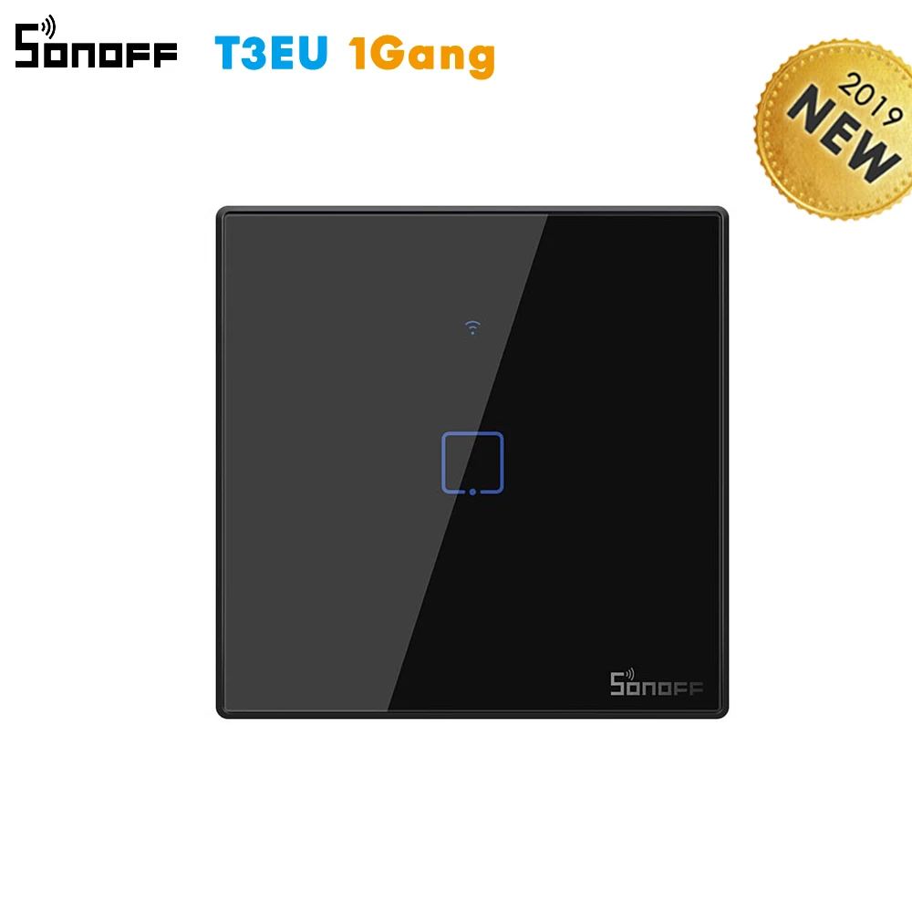 T3-EU-1G Sonoff WiFi стены сенсорный выключатель T1 ЕС 1 2 Gang Стекло настенный светильник переключатель Ewelink приложение Поддержка Alexa Google дома - Комплект: T3-EU-1G