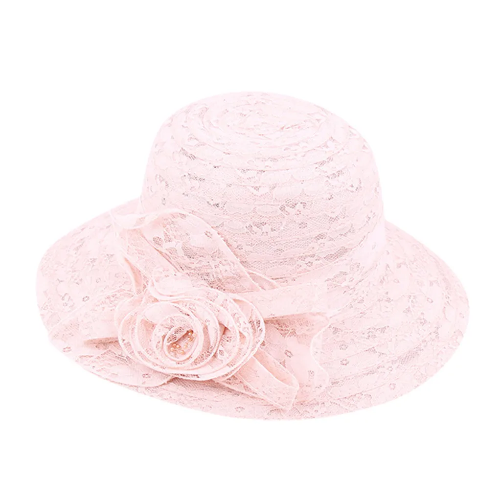 2020 Цветочная фетровая шляпа Женская кружевная дышащая с широкими полями