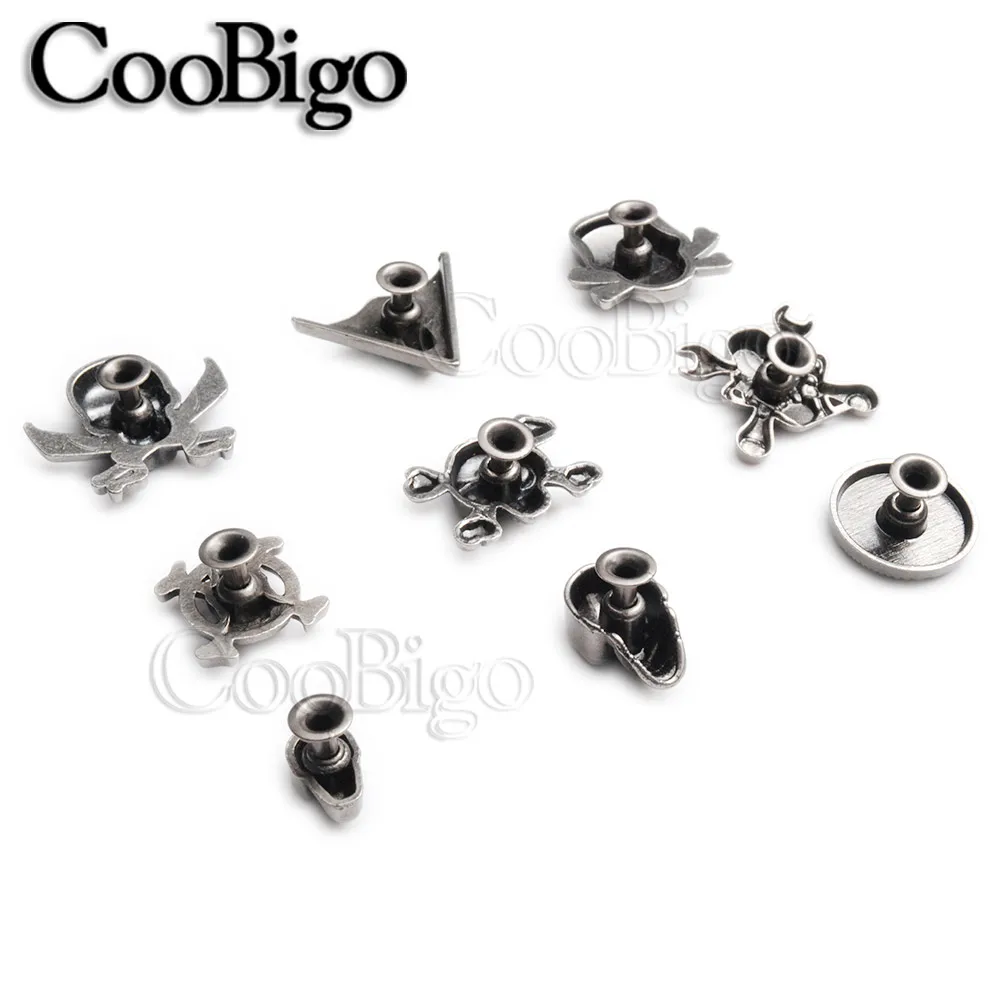 100 комплектов металлических шипов штифты заклепки Рок Клевер украшение для