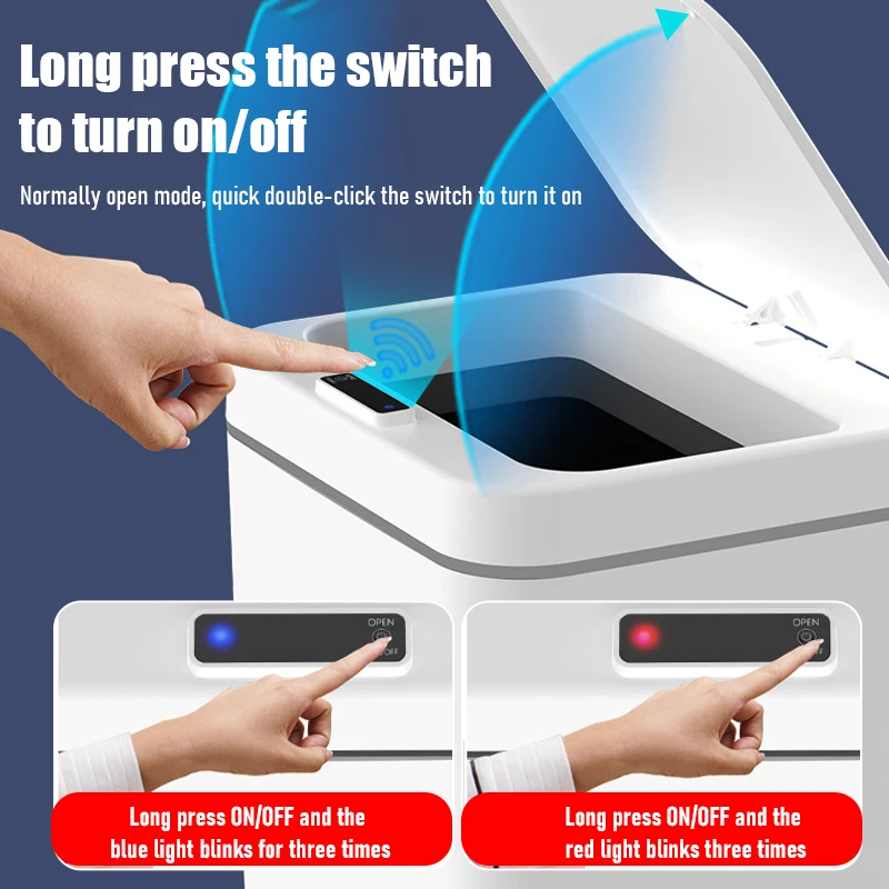 141516lsmart trash can automatic sensor dustbin smart sensor electric waste bin home rubbish can for kitchen bathroom garbage free global shipping