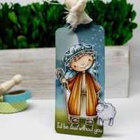 christmas blessing shepherd holding a sheep metal cutting dies and stamps for craft dies scrapbooking album embossing new dies