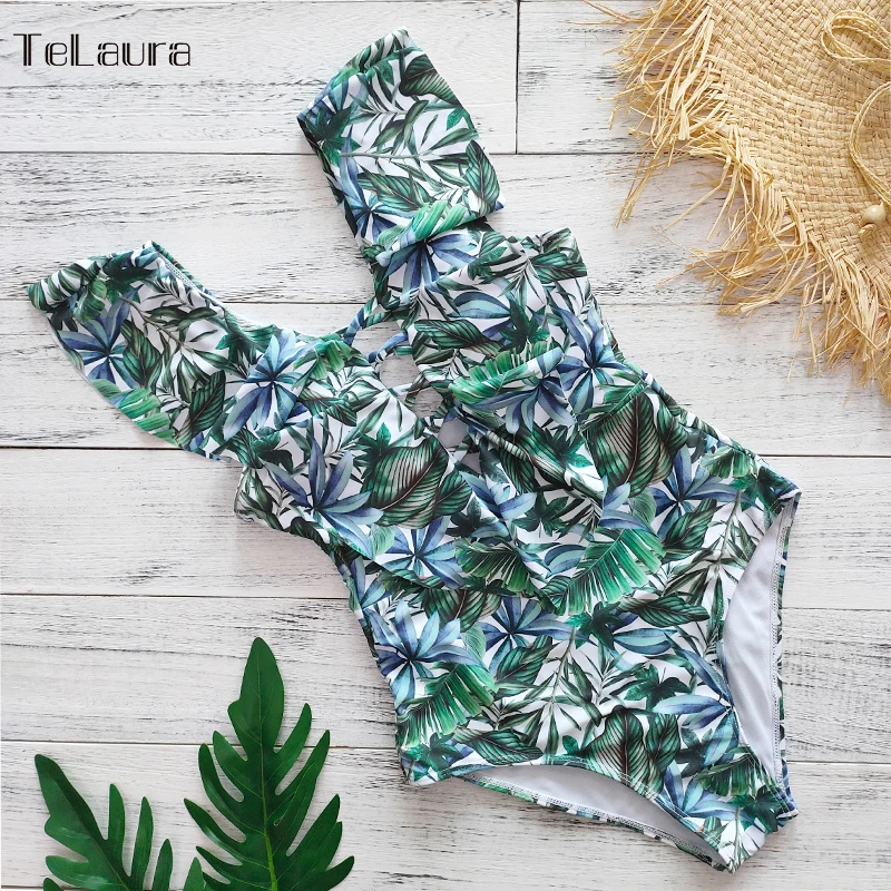 2020 сексуальный цельный купальник женский пуш-ап Монокини боди с оборками