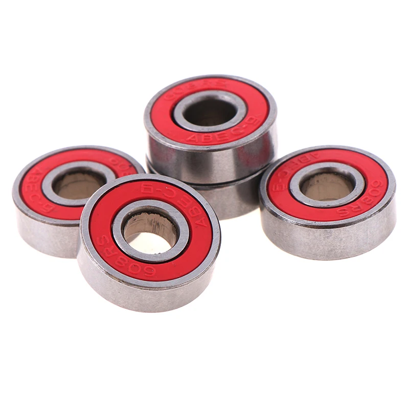 5x ABEC-9 608 2RS роликовые коньки подшипник колеса антикоррозийный скейтборд подшипник колеса красный герметичный 8x22x7 мм вал